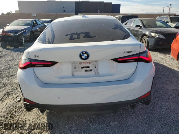 2024 BMW i4 eDrive40 with VIN WBY73AW08RFT31002, listed as a Copart auction lot 87505485 with 7,816 mi miles and Salvage Title. Bid and sale history available at carsss.com. Image 6.