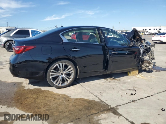 2021 Infiniti Q50 Signature Edition with VIN JN1EV7CPXMM700442, listed as a Copart auction lot 77664694 with Not provided miles and Non repairable. Bid and sale history available at DreamBid. Image 3.