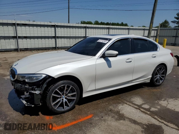 2021 BMW 3 Series 330i xDrive with VIN 3MW5R7J01M8B48136, listed as a Copart auction lot 52376245 with 47,411 mi miles and Salvage Title. Bid and sale history available at carsss.com. Image 1.