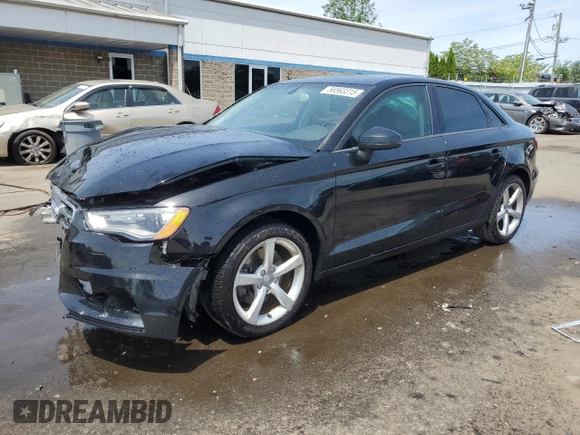 2015 Audi A3 Premium with VIN WAUBFGFF9F1086999, listed as a Copart auction lot 58563315 with 128,898 mi miles and Salvage title. Bid and sale history available at DreamBid. Image 1.