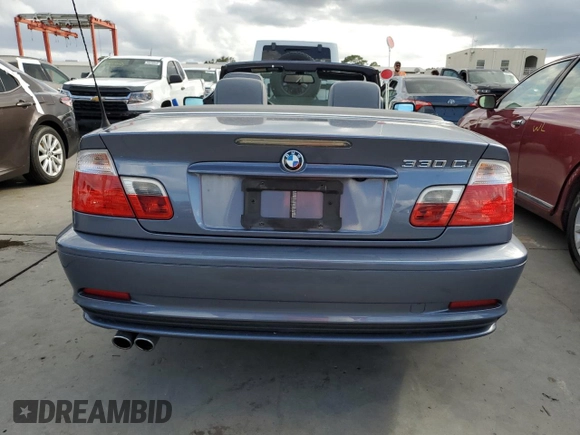 2003 BMW 3 Series 330Ci with VIN WBABS53443JU98486, listed as a Copart auction lot 75103384 with 0 mi miles and Salvage Title. Bid and sale history available at carsss.com. Image 6.