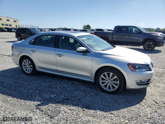 2013 Volkswagen Passat SEL Premium with VIN 1VWCP7A32DC070188, listed as a Copart auction lot 52161325 with 175,368 mi miles and Salvage Title. Bid and sale history available at carsss.com. Image 4.