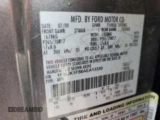 2010 Ford Expedition Max SSV with VIN 1FMJK1F58AEA13330, listed as a Copart auction lot 62523655 with 252,598 mi miles and Salvage title. Bid and sale history available at DreamBid. Image 13.