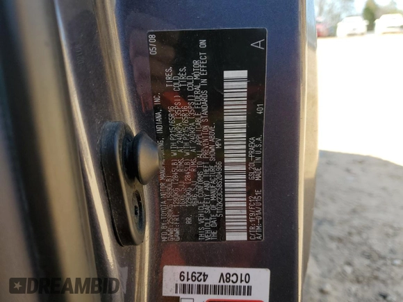 2008 Toyota Sienna CE with VIN 5TDZK23C58S204966, listed as a Copart auction lot 49763445 with 358,448 mi miles and Clean Title. Bid and sale history available at carsss.com. Image 13.