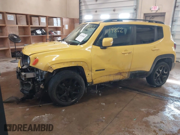 2017 Jeep Renegade Latitude with VIN ZACCJBBB5HPF12072, listed as a IAAI auction lot 41619852 with 106,753 mi miles. Bid and sale history available at carsss.com. Image 16.