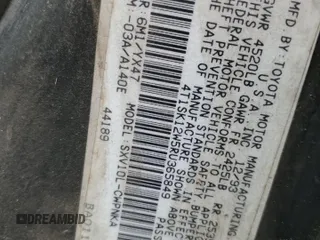 1994 Toyota Camry z VIN 4T1SK12W5RU365849, wystawiony jako Copart lot #44363565 z przebiegiem 226 124 mil mil oraz Szkoda całkowita • Salvage title. Historia ofert i sprzedaży dostępna na DreamBid. Obrazek 12.