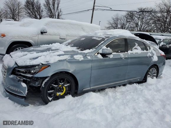 2016 Hyundai Genesis 3.8L with VIN KMHGN4JE5GU109960, listed as a Copart auction lot 87997985 with 83,149 mi miles and Salvage Title. Bid and sale history available at carsss.com. Image 1.