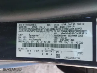 2012 Ford Fiesta SE with VIN 3FADP4BJ6CM123724, listed as a IAAI auction lot 41782133 with 138,126 mi miles. Bid and sale history available at carsss.com. Image 9.