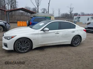 2016 Infiniti Q50 3.0t Red Sport 400 with VIN JN1FV7AR5GM450606, listed as a IAAI auction lot 41614906 with 108,187 mi miles. Bid and sale history available at carsss.com. Image 14.