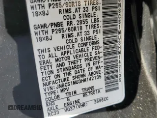 2017 Infiniti QX70 with VIN JN8CS1MU3HM142135, listed as a Copart auction lot 48859215 with 127,990 mi miles and Clean Title. Bid and sale history available at DreamBid. Image 13.