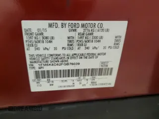 2015 Ford Explorer XLT z VIN 1FM5K8D82FGB76039, wystawiony jako Copart lot #58576965 z przebiegiem 179 200 mil mil oraz Szkoda całkowita • Salvage title. Historia ofert i sprzedaży dostępna na DreamBid. Obrazek 13.
