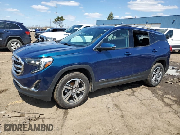 2020 GMC Terrain SLT with VIN 3GKALVEVXLL166504, listed as a Copart auction lot 52864615 with 63,738 mi miles and Salvage title. Bid and sale history available at DreamBid. Image 1.