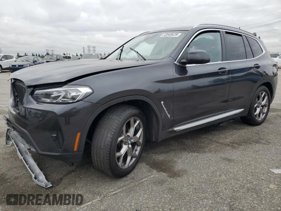 2022 BMW X3 sDrive30i with VIN WBX47DP01NN148035, listed as a Copart auction lot 53548425 with Not Provided miles and Salvage Title. Bid and sale history available at DreamBid. Image 1.