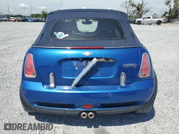 2006 MINI Convertible S with VIN WMWRH33566TK58973, listed as a Copart auction lot 51295575 with Not provided miles and Salvage title. Bid and sale history available at DreamBid. Image 6.