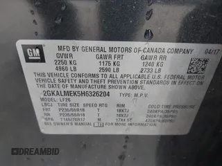 2017 GMC Terrain SLE with VIN 2GKALMEK5H6326204, listed as a IAAI auction lot 41466398 with Not Provided miles. Bid and sale history available at carsss.com. Image 9.