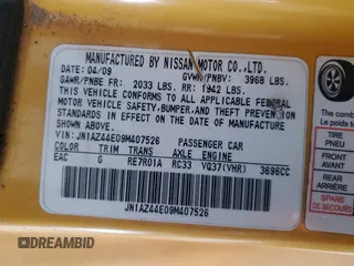 2009 Nissan 370Z with VIN JN1AZ44E09M407526, listed as a Copart auction lot 81125714 with 157,328 mi miles and Clean title. Bid and sale history available at DreamBid. Image 12.