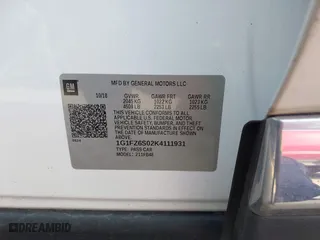 2019 Chevrolet Bolt EV Premier with VIN 1G1FZ6S02K4111931, listed as a IAAI auction lot 41826934 with 55,386 mi miles. Bid and sale history available at carsss.com. Image 9.
