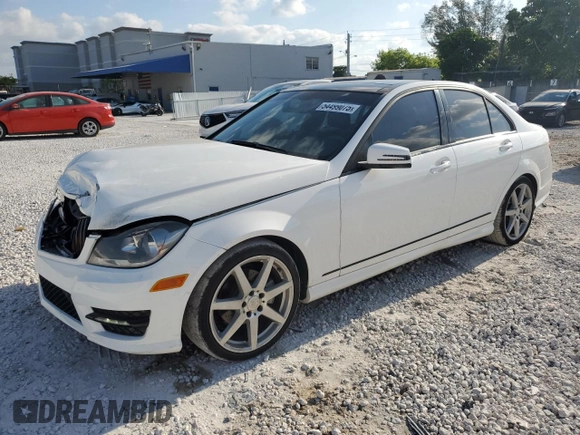 2014 Mercedes-Benz C C 250 Sport with VIN WDDGF4HBXEA955843, listed as a Copart auction lot 54499075 with 122,933 mi miles and Salvage Title. Bid and sale history available at carsss.com. Image 1.