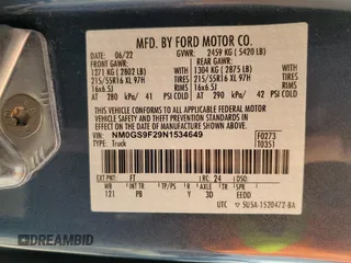 2022 Ford Transit Connect XLT с VIN NM0GS9F29N1534649, выставлен на аукционе Copart как лот 36236363 с пробегом 1 360 миль миль и . История ставок и продаж доступна на DreamBid. Изображение 13.