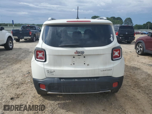 2017 Jeep Renegade Limited with VIN ZACCJBDB3HPE88030, listed as a Copart auction lot 60528245 with 101,606 mi miles and Salvage title. Bid and sale history available at DreamBid. Image 6.