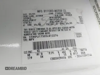 2005 Ford Expedition Eddie Bauer с VIN 1FMPU17505LB13376, выставлен на аукционе IAAI как лот 42424935 с пробегом 178 557 миль миль и . История ставок и продаж доступна на DreamBid. Изображение 9.
