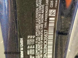 2022 BMW M4 Competition xDrive with VIN WBS43AZ03NCK35637, listed as a Copart auction lot 56616264 with 0 mi miles and Salvage Title. Bid and sale history available at carsss.com. Image 12.