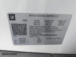 2021 Chevrolet Suburban LT with VIN 1GNSCCKD2MR150654, listed as a IAAI auction lot 41529412 with 36,479 mi miles. Bid and sale history available at carsss.com. Image 9.