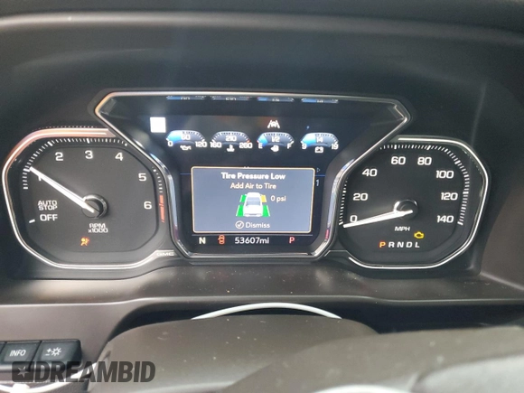2020 GMC Sierra 1500 Denali with VIN 1GTU9FEL7LZ367359, listed as a Copart auction lot 48793545 with 53,607 mi miles and Salvage Title. Bid and sale history available at DreamBid. Image 9.