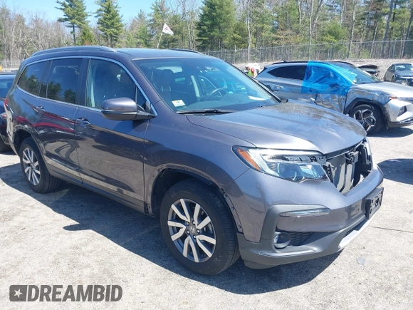 2021 Honda Pilot EX-L with VIN 5FNYF6H59MB016354, listed as a IAAI auction lot 42108020 with 61,436 mi miles and . Bid and sale history available at DreamBid. Image 1.