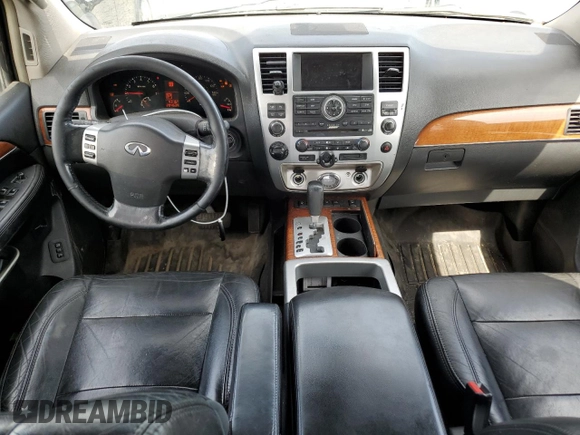 2010 Infiniti QX56 with VIN 5N3ZA0NE4AN903946, listed as a Copart auction lot 60535685 with 204,634 mi miles and Salvage title. Bid and sale history available at DreamBid. Image 8.