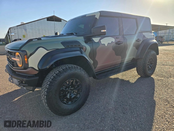 2022 Ford Bronco Raptor with VIN 1FMEE5JR6NLA50100, listed as a Copart auction lot 76635584 with 4,654 mi miles and Salvage Title. Bid and sale history available at carsss.com. Image 2.