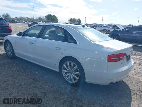 2017 Audi A8 L with VIN WAU44AFD0HN012571, listed as a IAAI auction lot 41717676 with 120,832 mi miles. Bid and sale history available at carsss.com. Image 3.