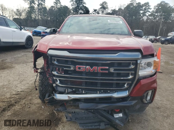 2021 GMC Canyon 4WD AT4 w/Leather with VIN 1GTG6FEN2M1224875, listed as a Copart auction lot 45553885 with 81,495 mi miles and Salvage Title. Bid and sale history available at carsss.com. Image 5.