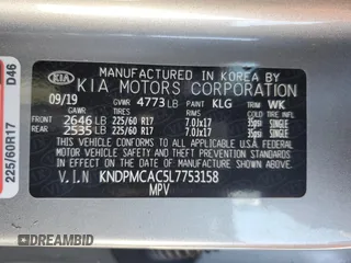 2020 Kia Sportage LX with VIN KNDPMCAC5L7753158, listed as a Copart auction lot 52417295 with 34,390 mi miles and Salvage Title. Bid and sale history available at carsss.com. Image 16.