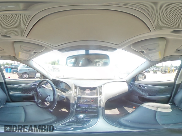 2015 Infiniti Q50 with VIN JN1BV7APXFM334409, listed as a Copart auction lot 63150875 with 125,803 mi miles and Salvage title. Bid and sale history available at DreamBid. Image 14.