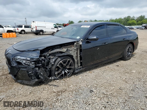 2024 BMW 7 Series 760i xDrive with VIN WBA33EJ05RCS20369, listed as a Copart auction lot 58822485 with 14,554 mi miles and Salvage title. Bid and sale history available at DreamBid. Image 1.
