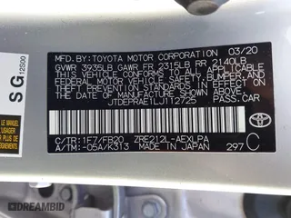 2020 Toyota Corolla LE with VIN JTDEPRAE1LJ112725, listed as a IAAI auction lot 41795210 with 114,439 mi miles. Bid and sale history available at carsss.com. Image 9.