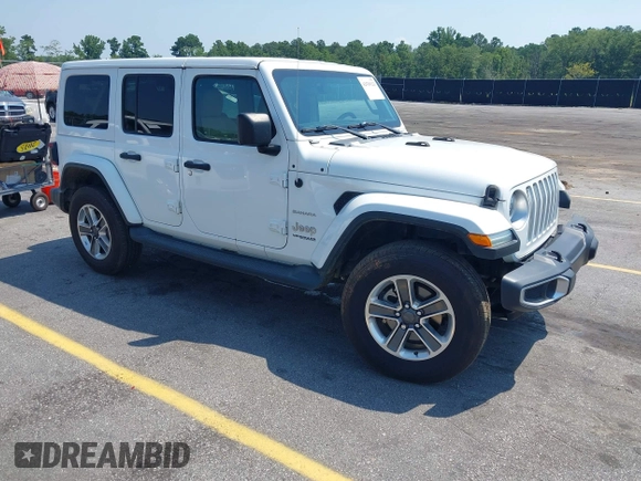 2018 Jeep Wrangler Unlimited Sahara with VIN 1C4HJXEG6JW112976, listed as a IAAI auction lot 42559123 with 76,066 mi miles and . Bid and sale history available at DreamBid. Image 1.