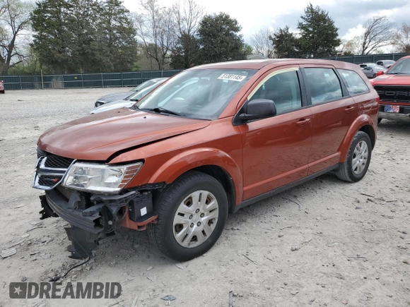 2014 Dodge Journey American Value with VIN 3C4PDCAB8ET133197, listed as a Copart auction lot 51381145 with 191,269 mi miles and Salvage title. Bid and sale history available at DreamBid. Image 1.