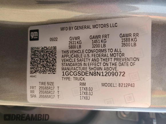 2022 Chevrolet Colorado 2WD Z71 z VIN 1GCGSDEN8N1209072, wystawiony jako Copart lot #47806815 z przebiegiem 33 325 mil mil oraz Szkoda całkowita • Salvage title. Historia ofert i sprzedaży dostępna na DreamBid. Obrazek 12.