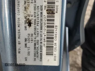 2016 Mazda 3 i Touring with VIN JM1BM1W71G1285237, listed as a Copart auction lot 71208844 with 94,534 mi miles and Salvage Title. Bid and sale history available at DreamBid. Image 12.