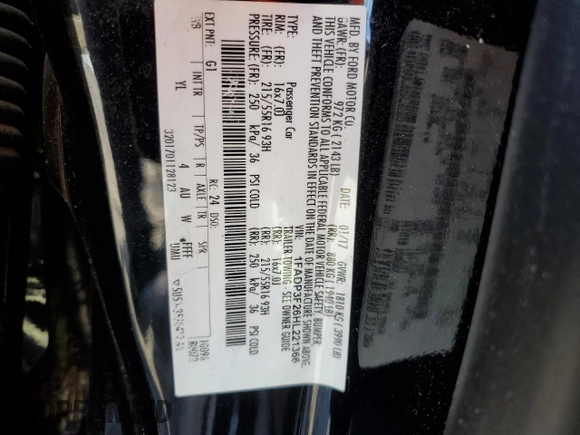 2017 Ford Focus SE with VIN 1FADP3F26HL221366, listed as a Copart auction lot 53295835 with 100,398 mi miles and Salvage Title. Bid and sale history available at carsss.com. Image 12.