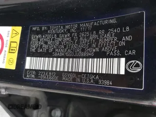 2018 Lexus ES with VIN 58ABK1GG0JU088946, listed as a IAAI auction lot 41720270 with 154,064 mi miles. Bid and sale history available at carsss.com. Image 9.