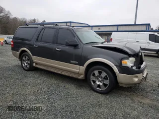 2007 Ford Expedition Max Eddie Bauer z VIN 1FMFK17537LA64565, wystawiony jako Copart lot #42621655 z przebiegiem 280 566 mil mil oraz Szkoda całkowita • Salvage title. Historia ofert i sprzedaży dostępna na DreamBid. Obrazek 4.