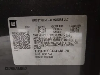 2018 Chevrolet Bolt EV Premier with VIN 1G1FX6S04J4138178, listed as a IAAI auction lot 41686073 with 46,698 mi miles. Bid and sale history available at carsss.com. Image 9.