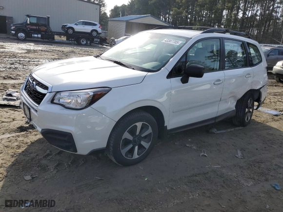 2018 Subaru Forester with VIN JF2SJABCXJH485884, listed as a Copart auction lot 43387705 with 105,865 mi miles and Salvage Title. Bid and sale history available at carsss.com. Image 1.