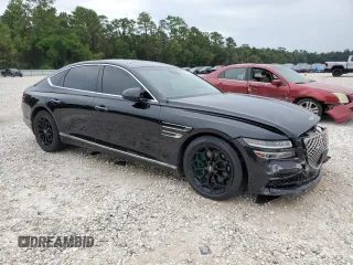 2021 Genesis G80 2.5T with VIN KMTGB4SC9MU066974, listed as a Copart auction lot 70056324 with 47,439 mi miles and Salvage Title. Bid and sale history available at carsss.com. Image 4.