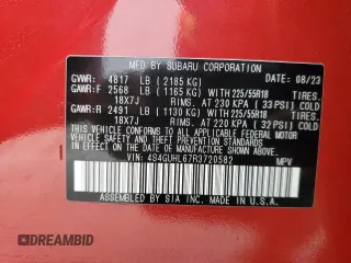 2024 Subaru Crosstrek Limited с VIN 4S4GUHL67R3720582, выставлен на аукционе Copart как лот 84882144 с пробегом 21 248 миль миль и Списание • Salvage title. История ставок и продаж доступна на DreamBid. Изображение 13.