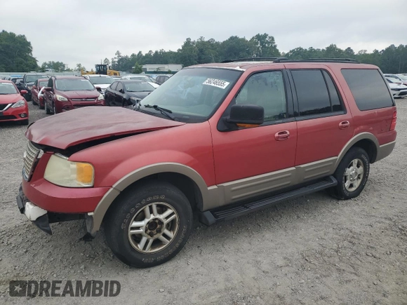 2003 Ford Expedition Eddie Bauer with VIN 1FMFU17L23LB34138, listed as a Copart auction lot 56246555 with 221,758 mi miles and Salvage title. Bid and sale history available at DreamBid. Image 1.