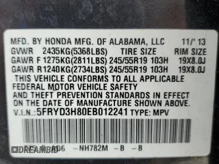 2014 Acura MDX Advance with VIN 5FRYD3H80EB012241, listed as a Copart auction lot 46045765 with 88,888 mi miles and Salvage title. Bid and sale history available at DreamBid. Image 13.